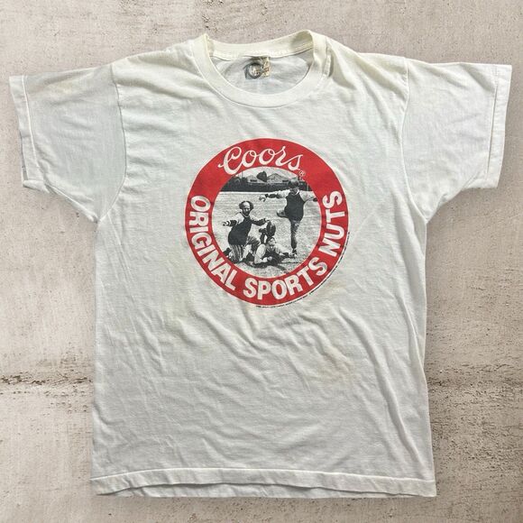 Vtg Coors The Three Stooges Original Sports Nuts Shirt Screen Stars Large 80s - Picture 2 of 10